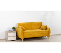 Прямой диван Анита ТД 371 велюр желтый в гостиную