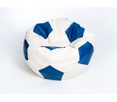 Кресло-мешок "Мяч" экокожа бело-синий
