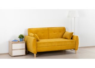 Прямой диван Анита ТД 371 велюр желтый в гостиную