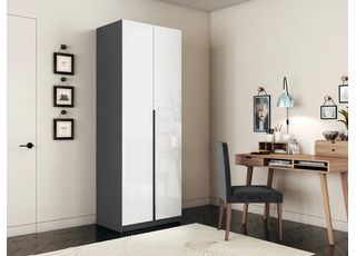 Шкаф Локер распашной с белым стеклом (штанга)