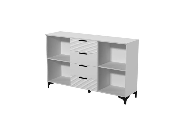 Брента Комод 4 ящика 2 двери (белый)