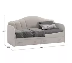 Кровать с мягкой спинкой и ящиками Сабрина 900 ТД-307.12.02