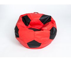 Детское кресло-мешок "Мяч" экокожа красно-черный