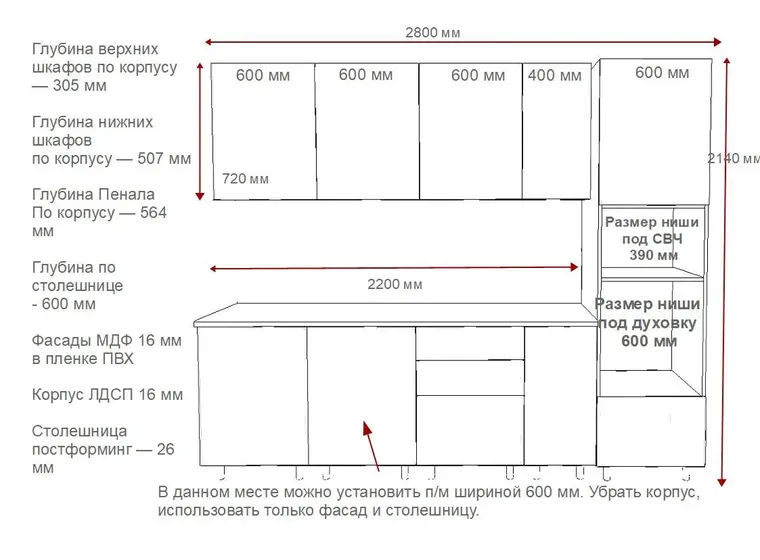 Кухонный гарнитур Аликанте-31/32 (3000 мм)